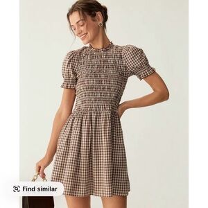 NWOT brown plaid dress, small